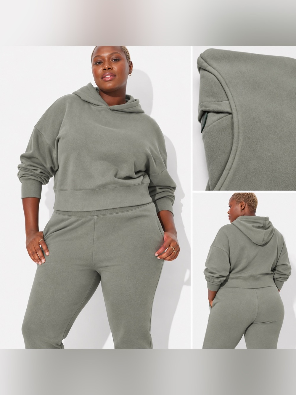 wild fable Cropped Hoodie in Sage Green